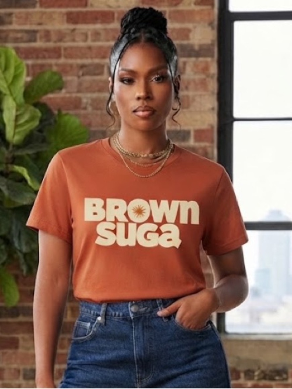Legendary Rootz Brown Suga Graphic Tee Women's Size L NWT T Shirt